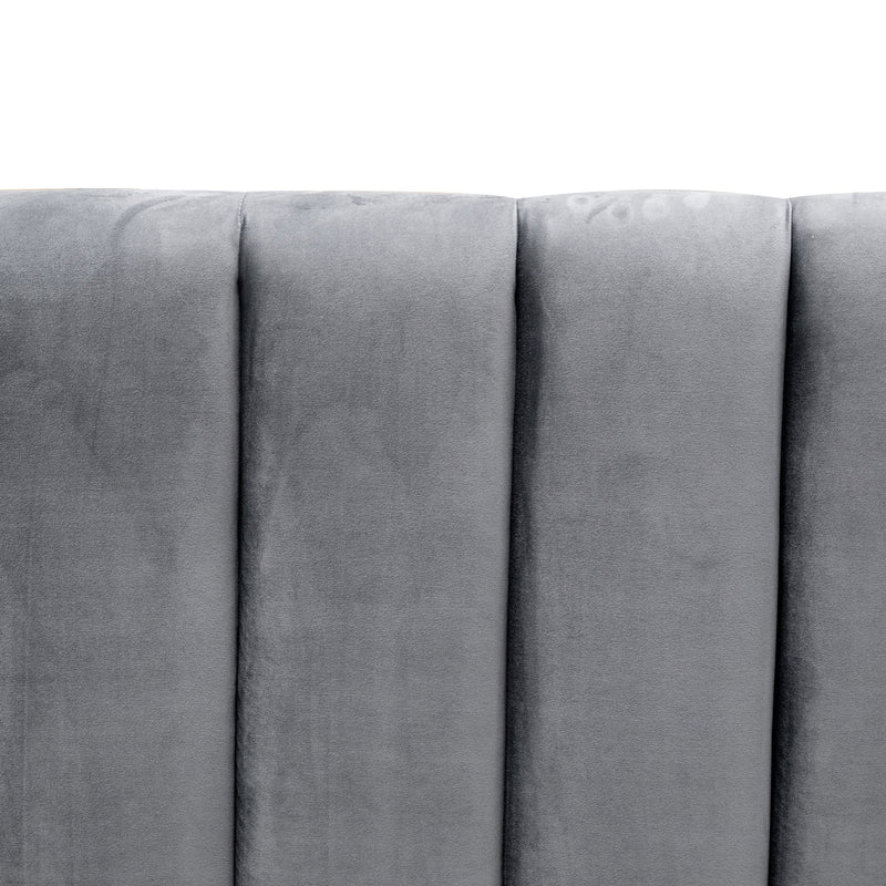 CBD8095-MI King Bed Frame - Wide Base in Charcoal Velvet