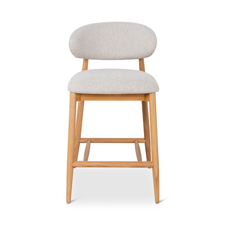 CBS10149-MY 65cm Coastal Beige Bar Stool - Natural Oak