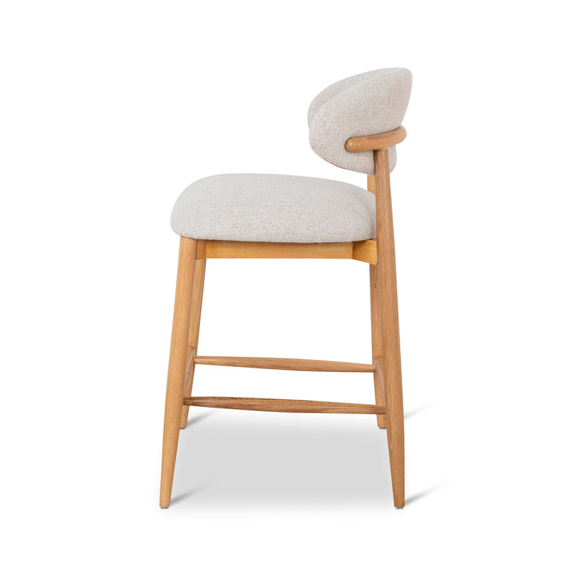 CBS10149-MY 65cm Coastal Beige Bar Stool - Natural Oak