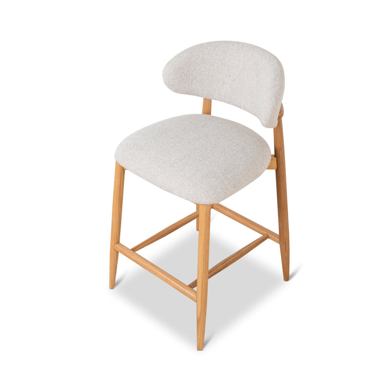 CBS10149-MY 65cm Coastal Beige Bar Stool - Natural Oak