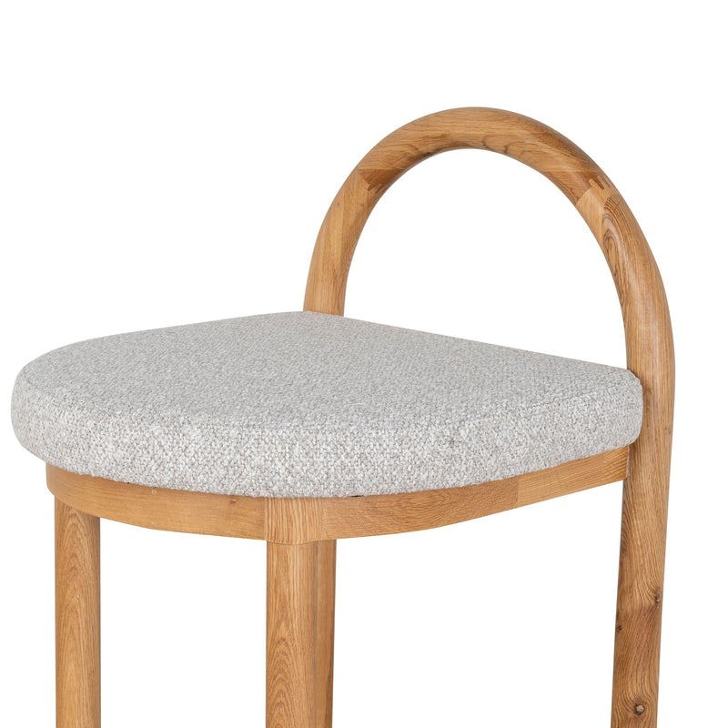 CBS10200-LJ 66cm Natural Bar Stool - Clay Grey