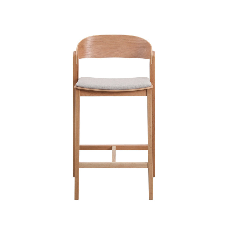 CBS10293-SD Natural Bar Stool - Grey Seat