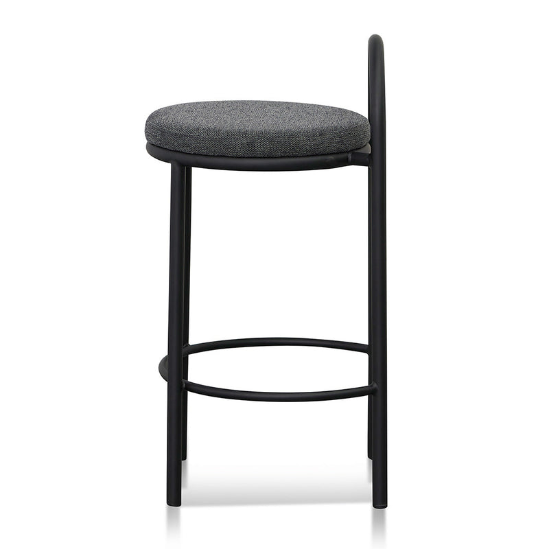 CBS8457-FH 63cm Fabric Bar Stool - Charcoal Grey (Set of 2)