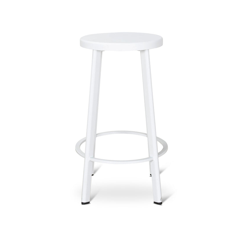 CBS8851-NHx2 65cm Timber Seat Bar Stool - White (Set of 2)