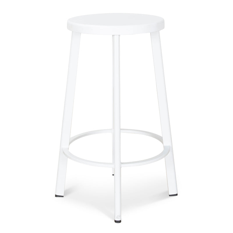 CBS8851-NHx2 65cm Timber Seat Bar Stool - White (Set of 2)