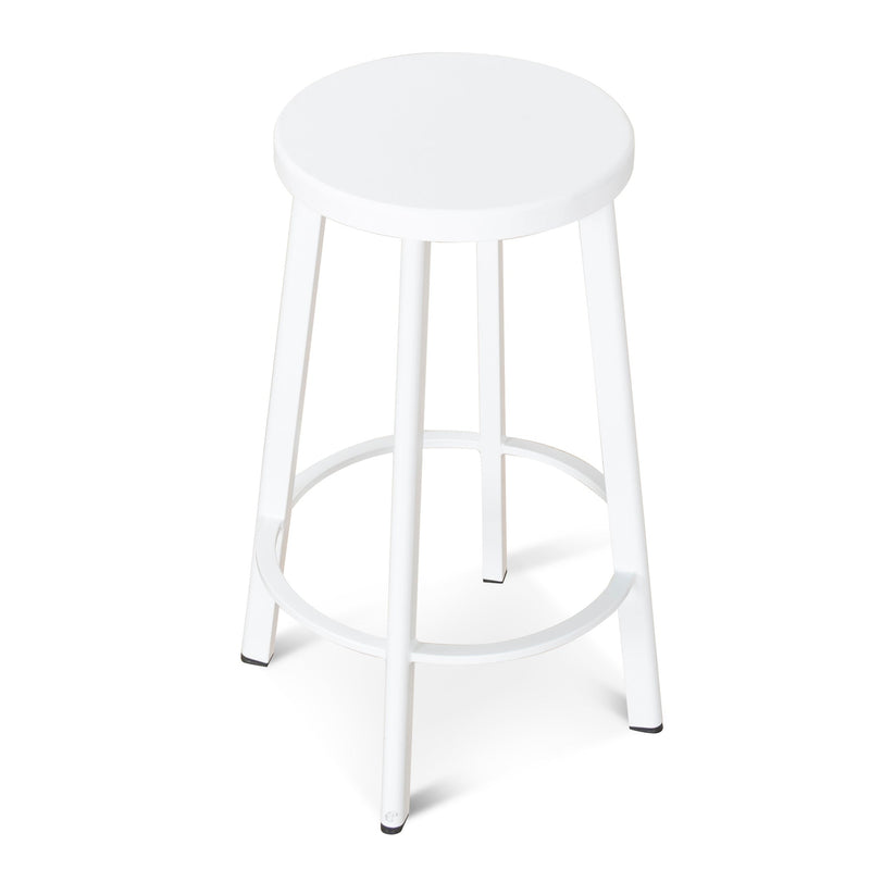 CBS8851-NHx2 65cm Timber Seat Bar Stool - White (Set of 2)