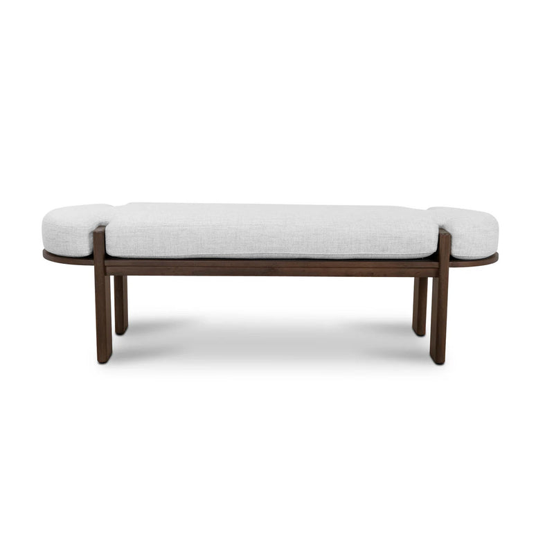 CDB8959-NI 1.6m Walnut Elm Bench - Natural Linen