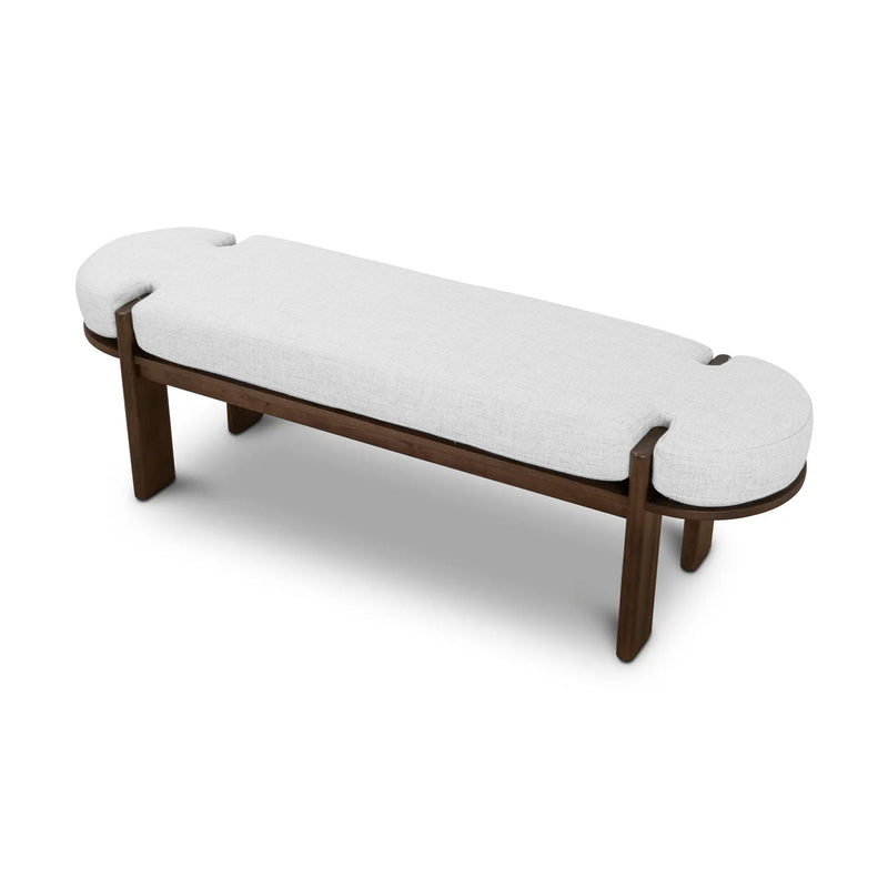 CDB8959-NI 1.6m Walnut Elm Bench - Natural Linen