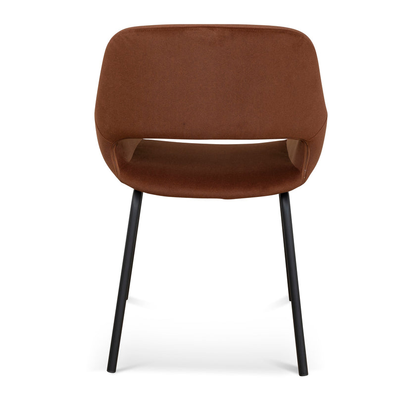 CDC10221-FH Black Dining Chair - Red Bronze Seat (Set of 2)