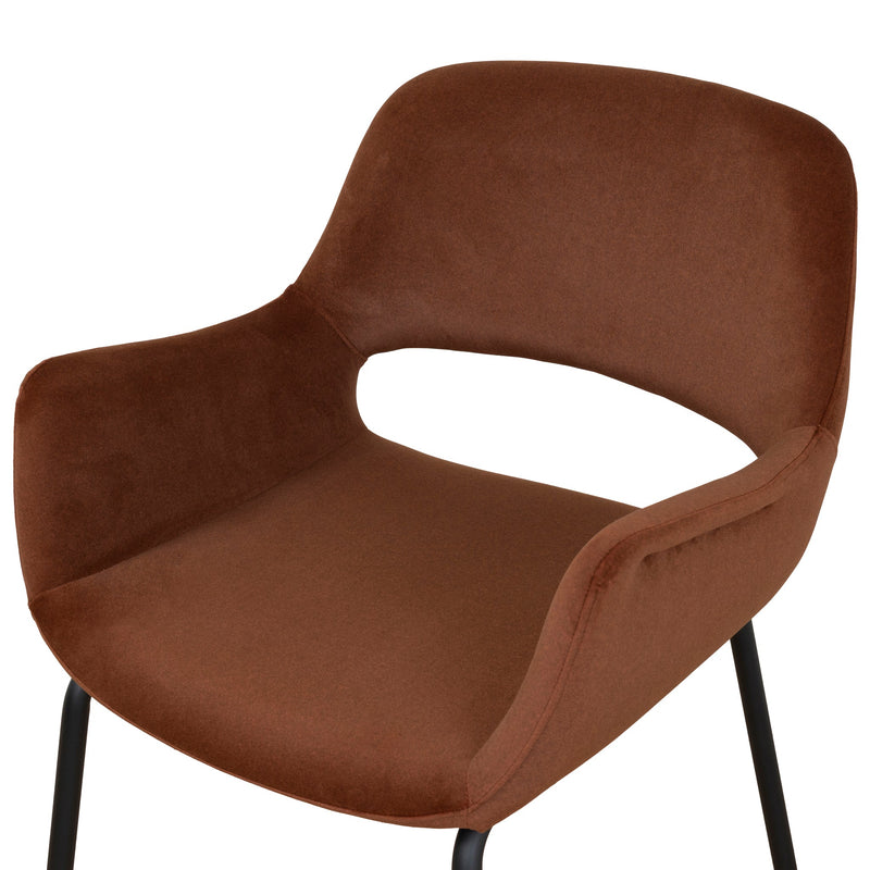 CDC10221-FH Black Dining Chair - Red Bronze Seat (Set of 2)