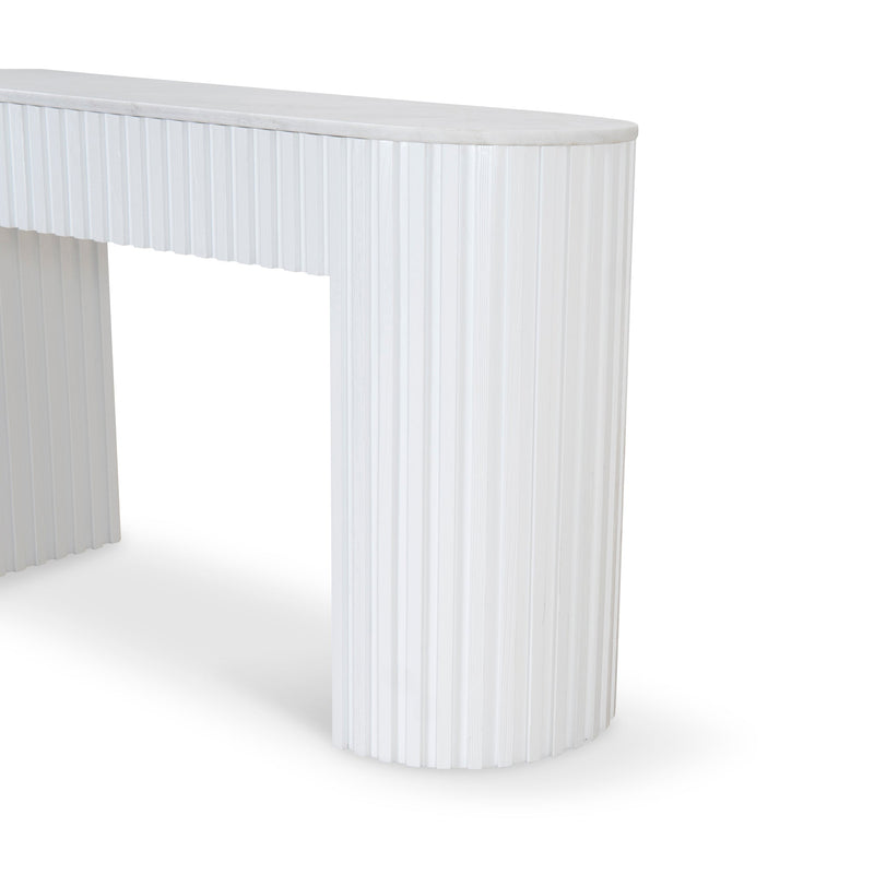 CDT10034-NI 1.5m Marble Console Table - White