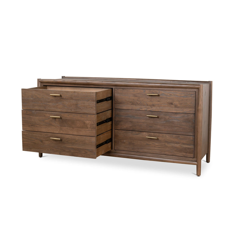 CDT10038-NI 6 Drawer Wooden Chest - Walnut