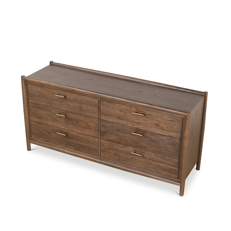 CDT10038-NI 6 Drawer Wooden Chest - Walnut