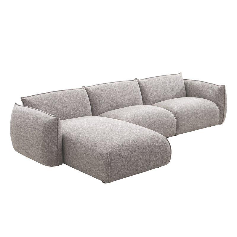 CLC10238-IG 3 Seater Left Chaise Sofa - Clay Grey