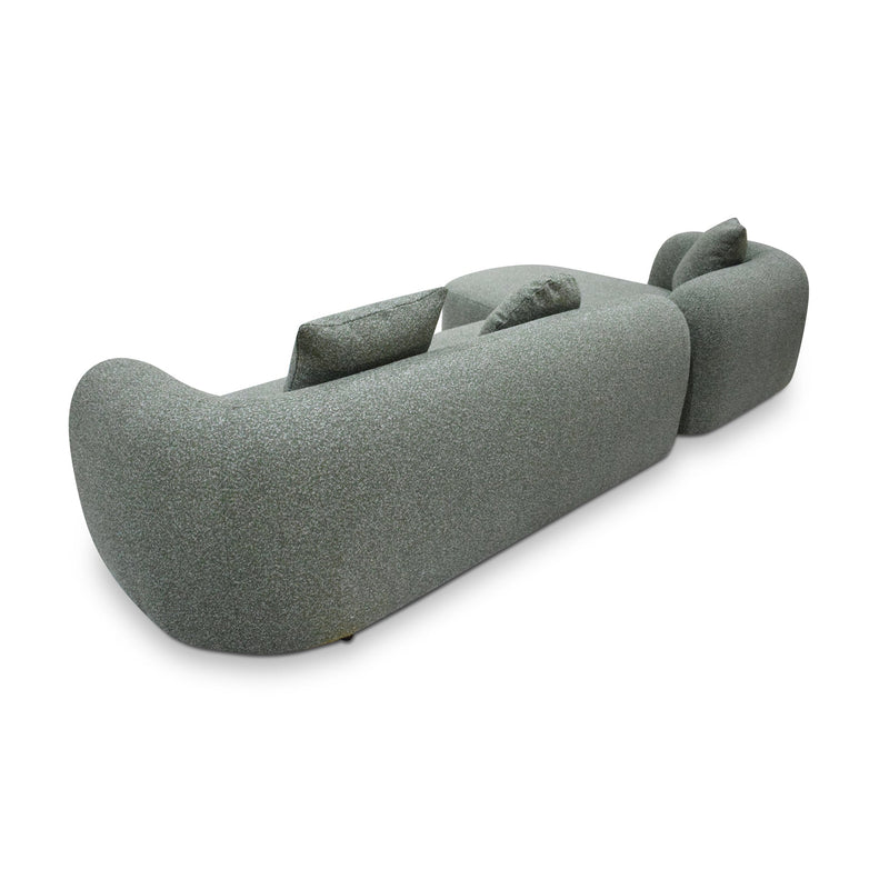 CLC10388-AE 3 Seater Left Chaise Sofa - Amazon Green