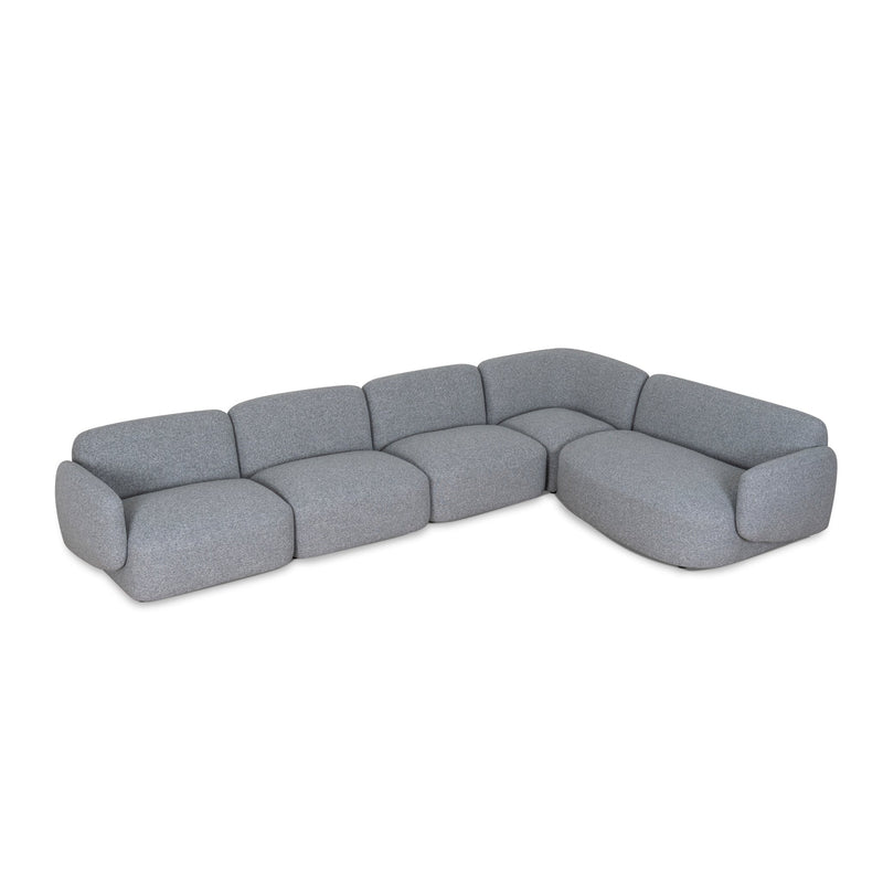 CLC8965-KSO Right Chaise Modular Sofa - Glacier Grey