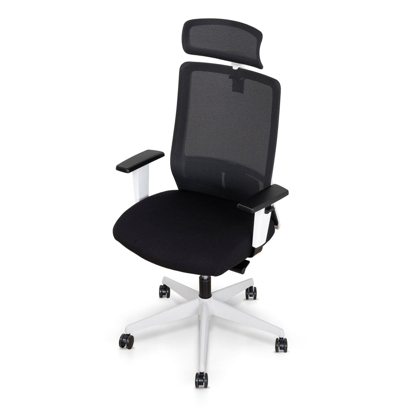 COC8257-UN Mesh Ergonomic Office Chair with Headrest - Black