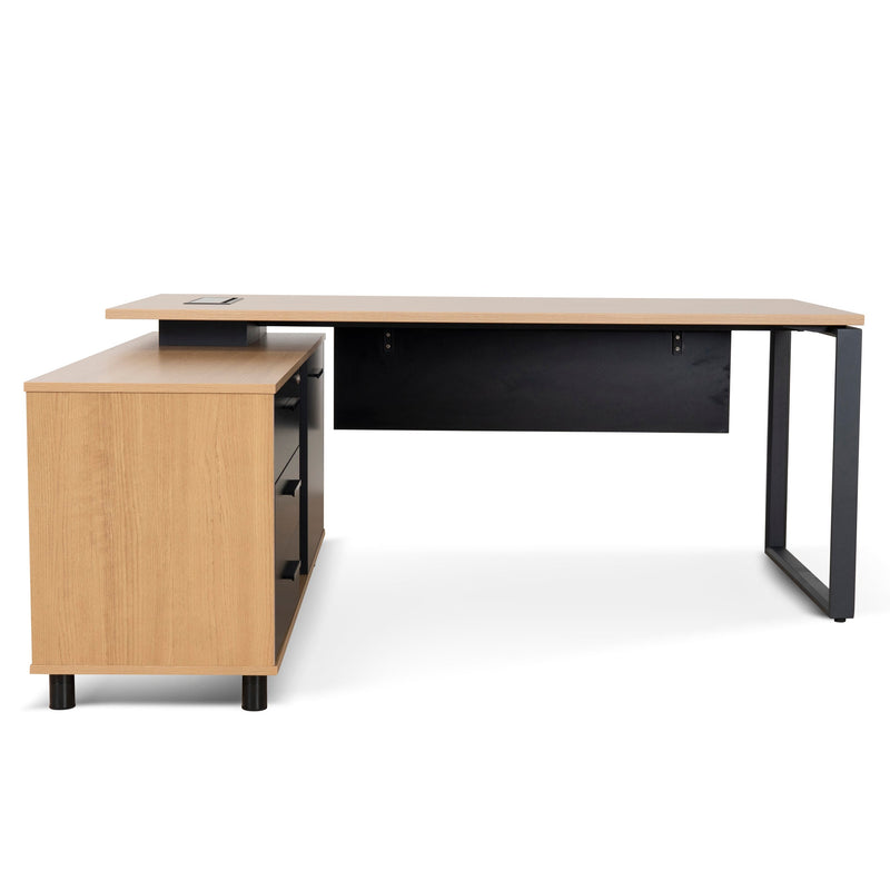 COT10186-SN 1.8m Executive Desk Left Return with Black Legs - Natural