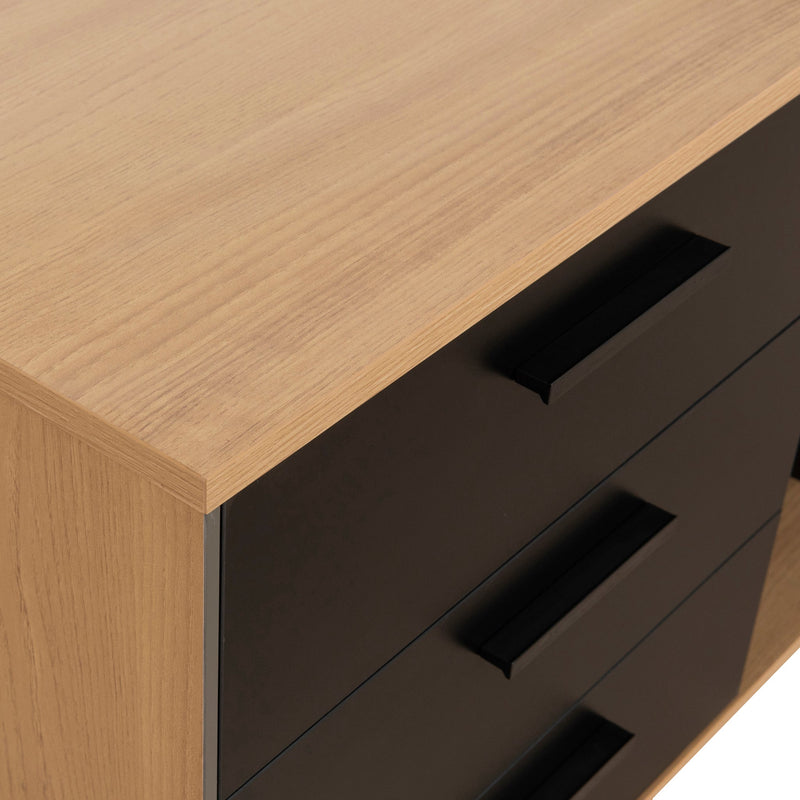 COT10186-SN 1.8m Executive Desk Left Return with Black Legs - Natural