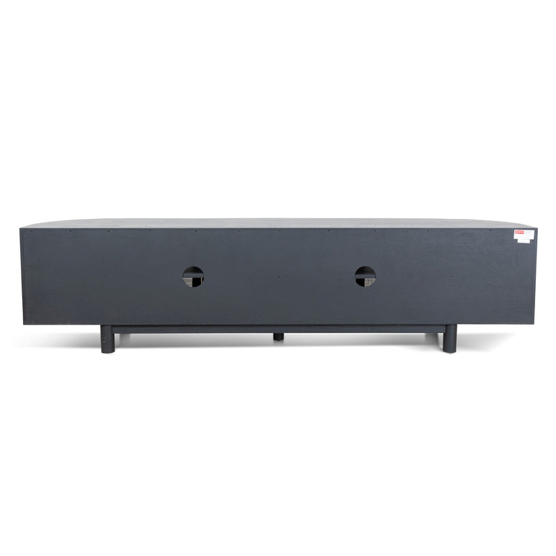 CTV8290-NI 2.2m Rattan Doors TV Entertainment unit - Full Black