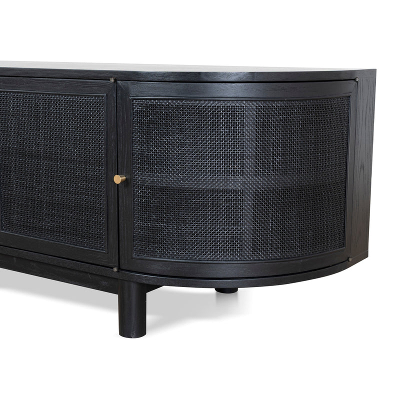 CTV8290-NI 2.2m Rattan Doors TV Entertainment unit - Full Black