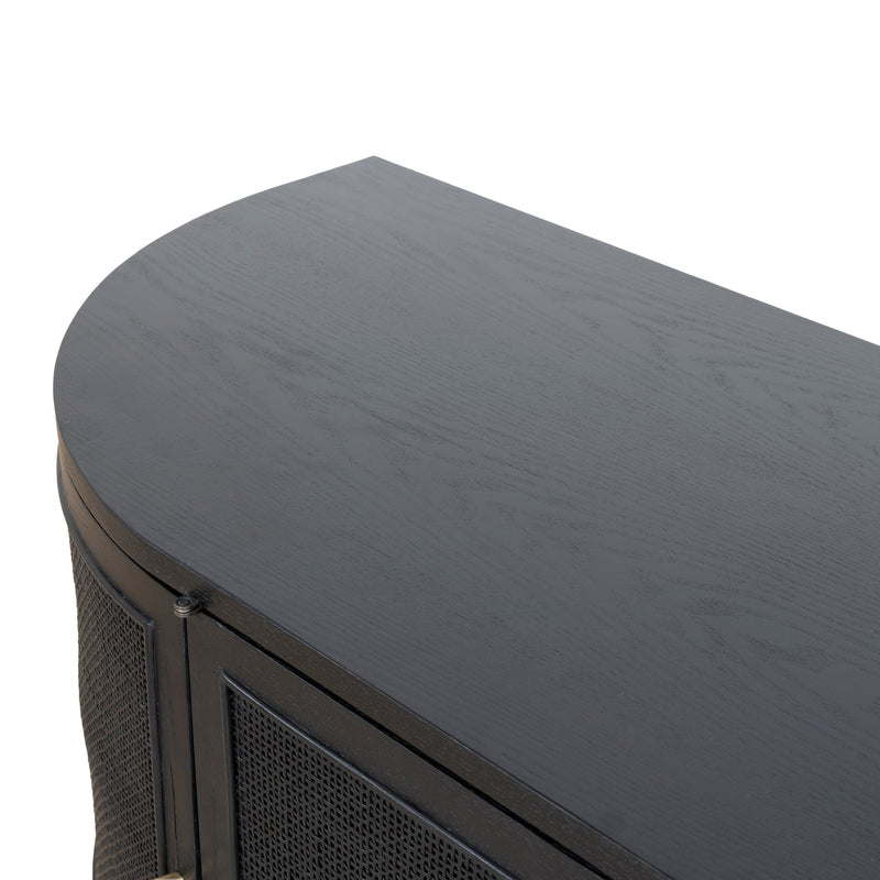 CTV8290-NI 2.2m Rattan Doors TV Entertainment unit - Full Black