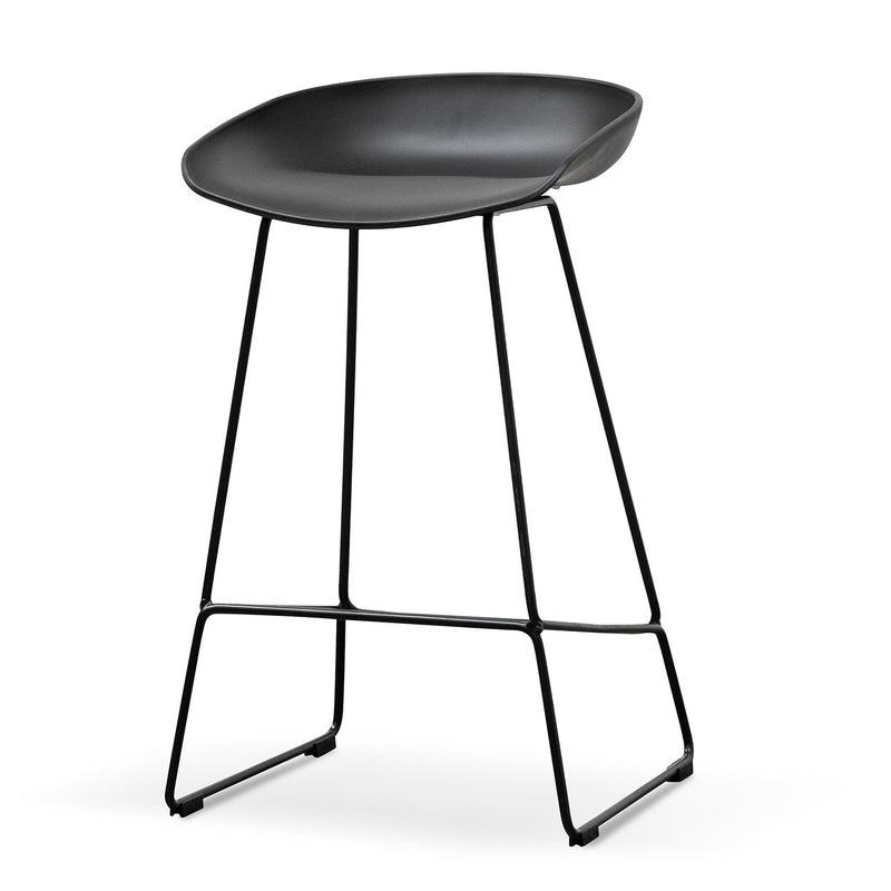 CBS2006-SD 65cm Bar Stool - Black Seat With Black Frame