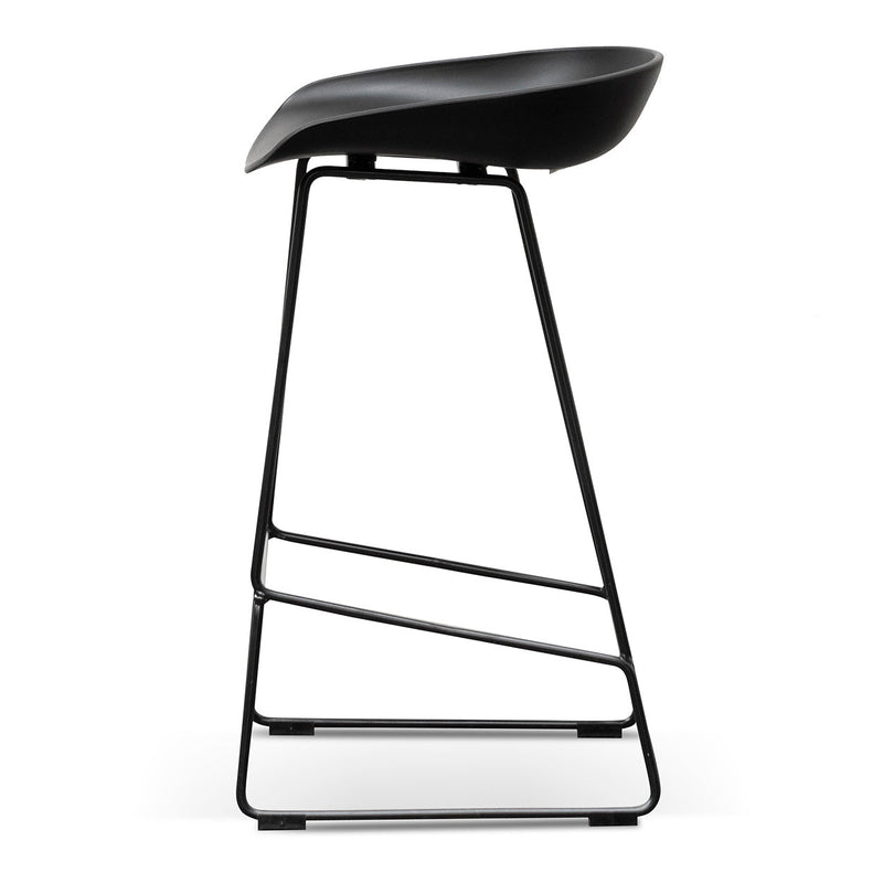 CBS2006-SD 65cm Bar Stool - Black Seat With Black Frame