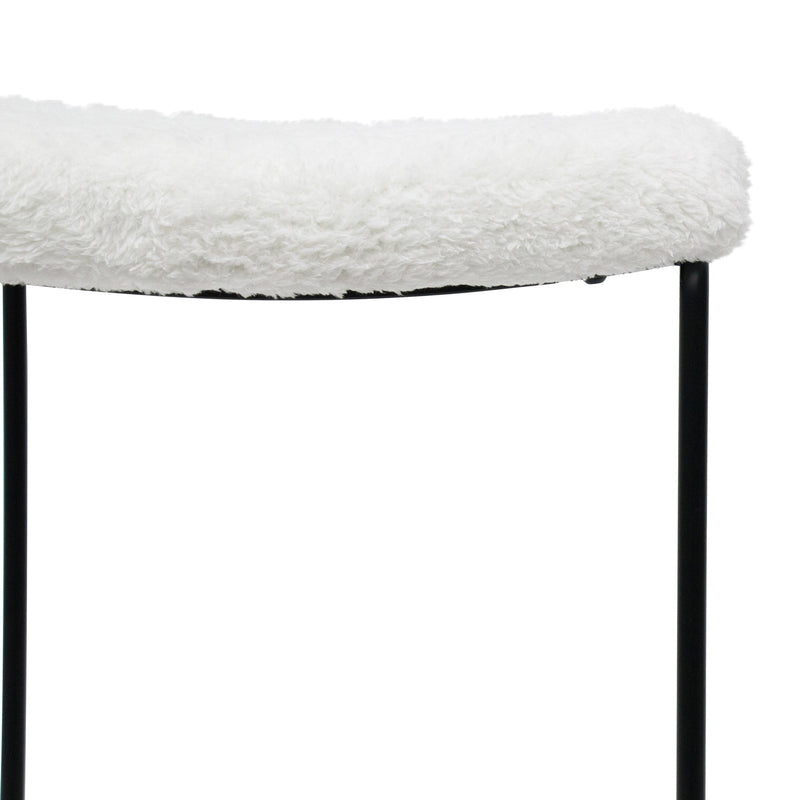 BS8164-SU 65cm Bar Stool - White Synthetic Wool