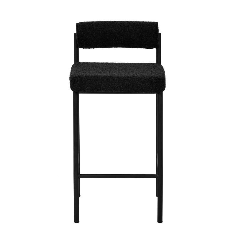 CBS8170-FH 65cm Bar Stool - Black Boucle (Set of 2)