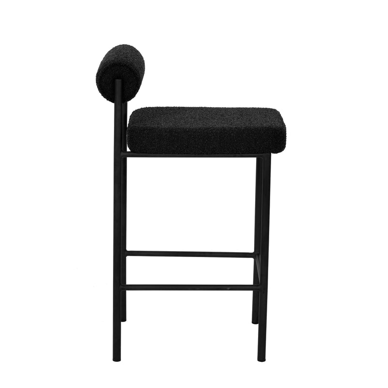 CBS8170-FH 65cm Bar Stool - Black Boucle (Set of 2)