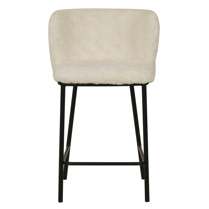 CBS8211-FH 65cm Fabric Bar Stool - White Rabbit (Set of 2)