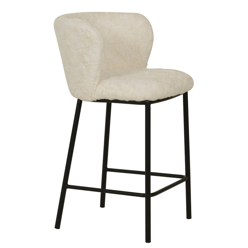 CBS8211-FH 65cm Fabric Bar Stool - White Rabbit (Set of 2)
