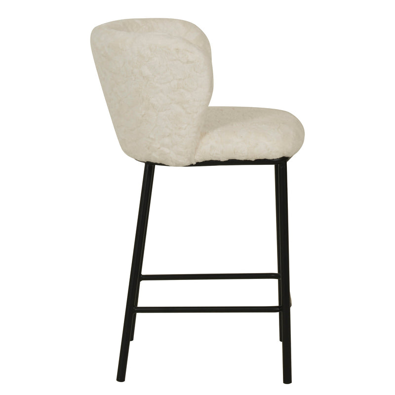CBS8211-FH 65cm Fabric Bar Stool - White Rabbit (Set of 2)