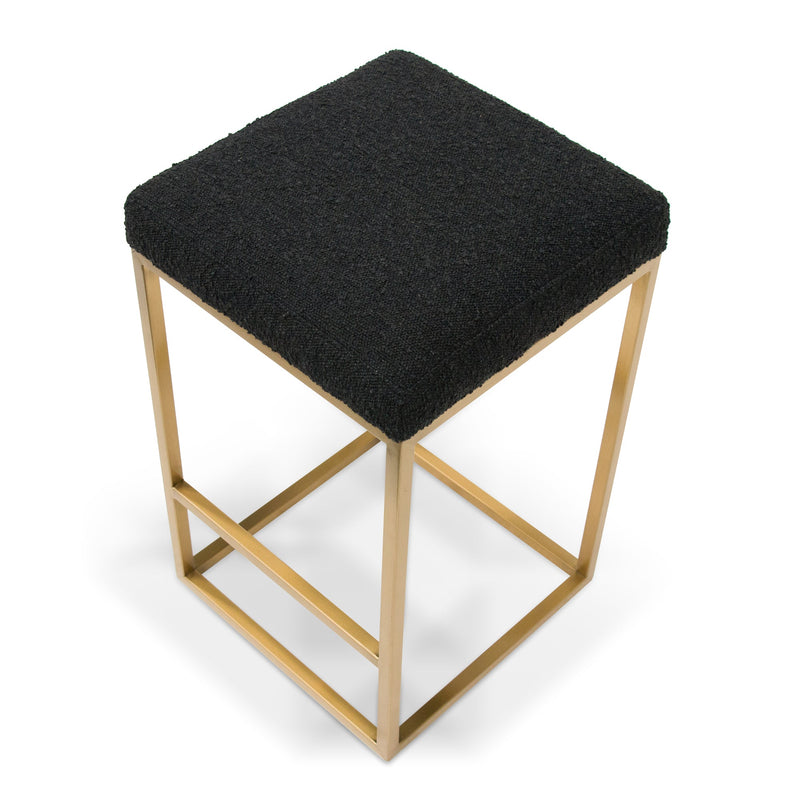 CBS8223-BS Black Boucle Bar Stool - Golden Base
