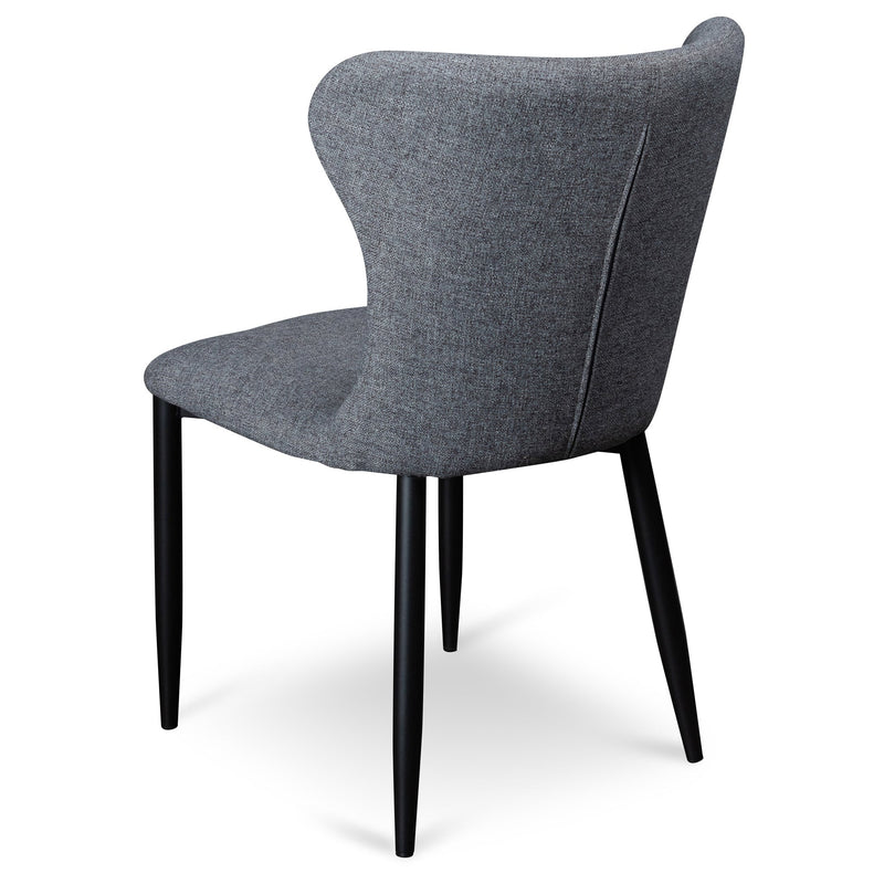 CDC6114-ST Fabric Dining Chair - Pebble Grey with Black Legs
