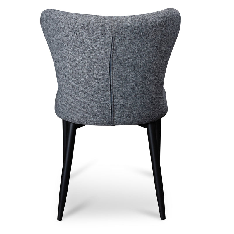 CDC6114-ST Fabric Dining Chair - Pebble Grey with Black Legs