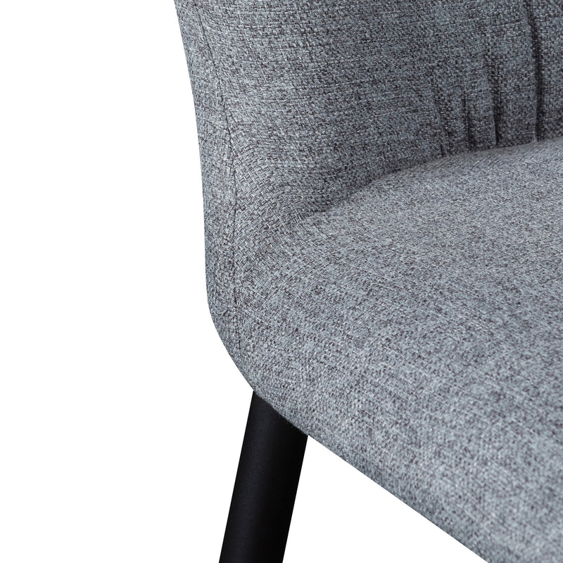 CDC6114-ST Fabric Dining Chair - Pebble Grey with Black Legs