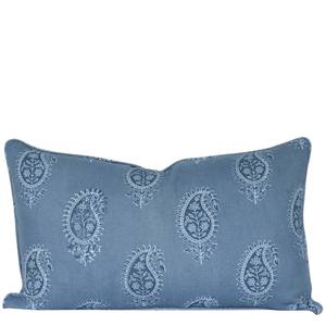 Dabu Paisley Cushion Denim (Blue) Linen Cushion Decorative