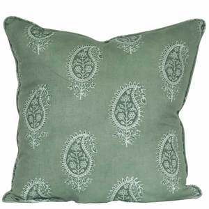 Dabu Paisley Cushion - Eucalyptus