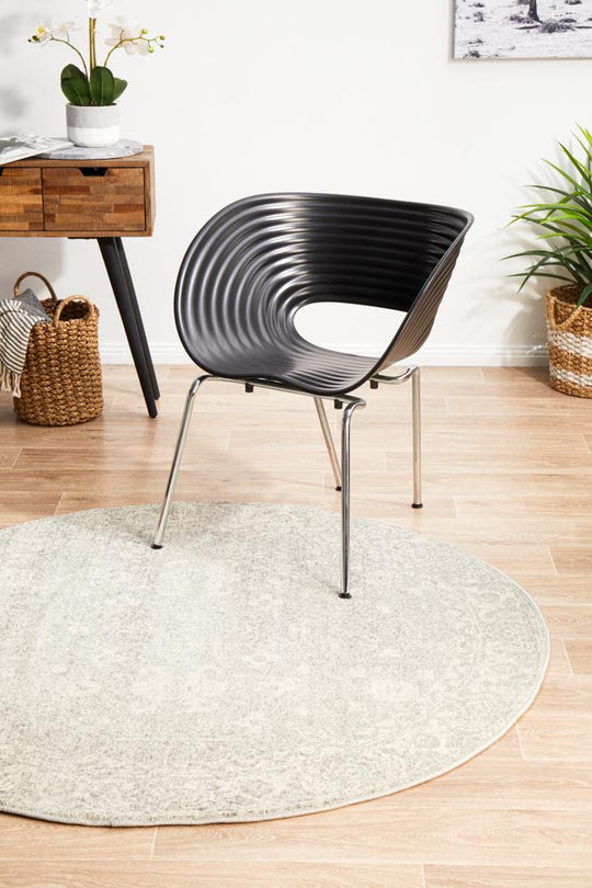 Rug Culture Evoke Shine Silver Transitional Round Rug