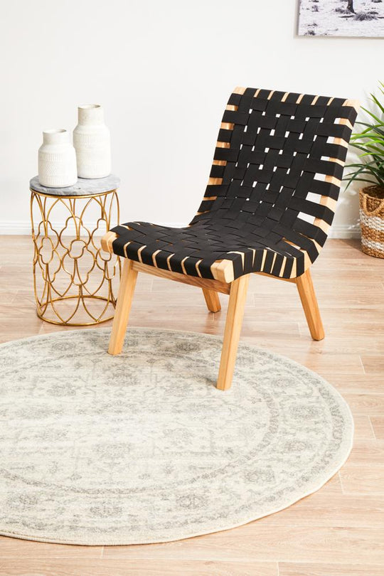 Rug Culture Evoke Winter White Transitional Round Rug