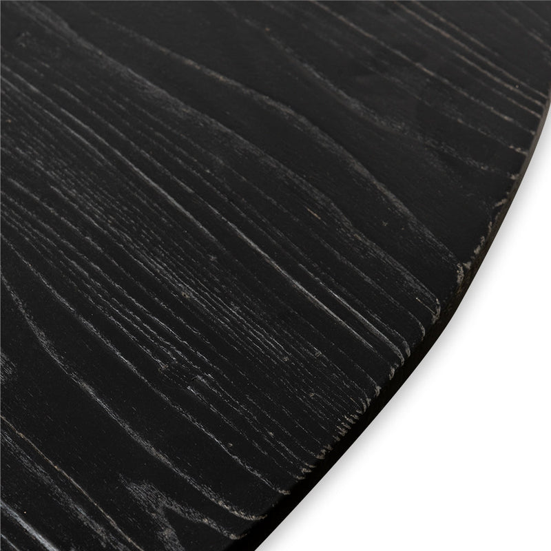 CDT2480 Reclaimed 140cm Round Dining Table - Rustic Black