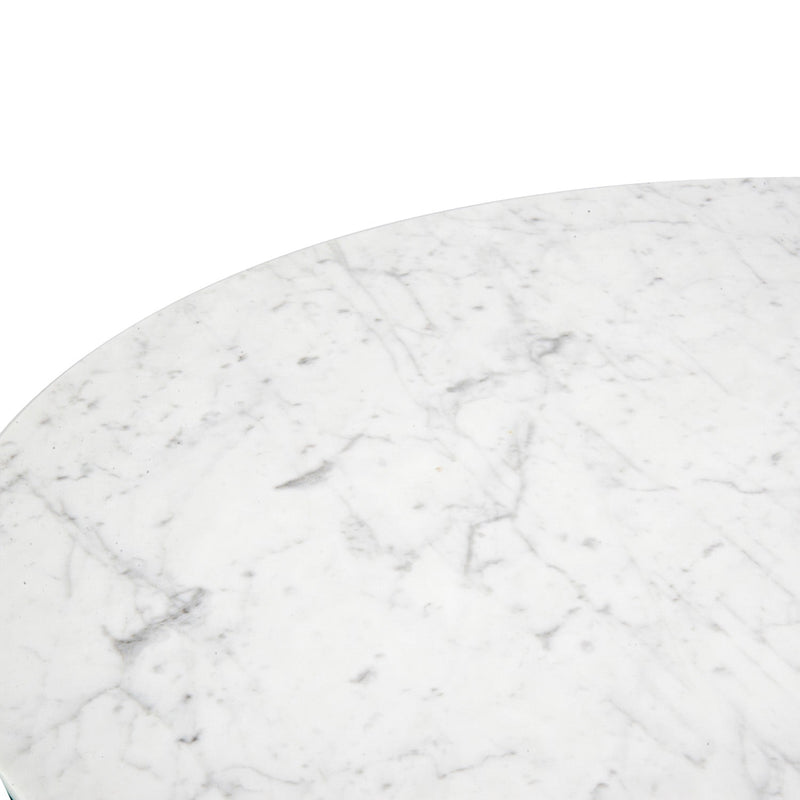 CDT976 1.15m Round Marble Dining Table - Dark Brown Base