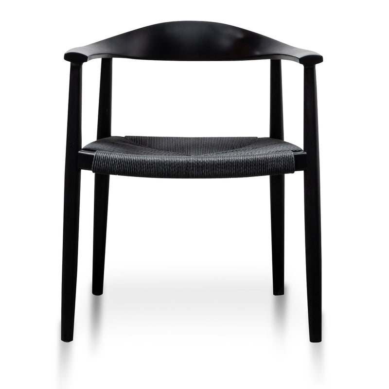 CDC6041-SD - Round Dining Armchair - Full Black (Set of 2)