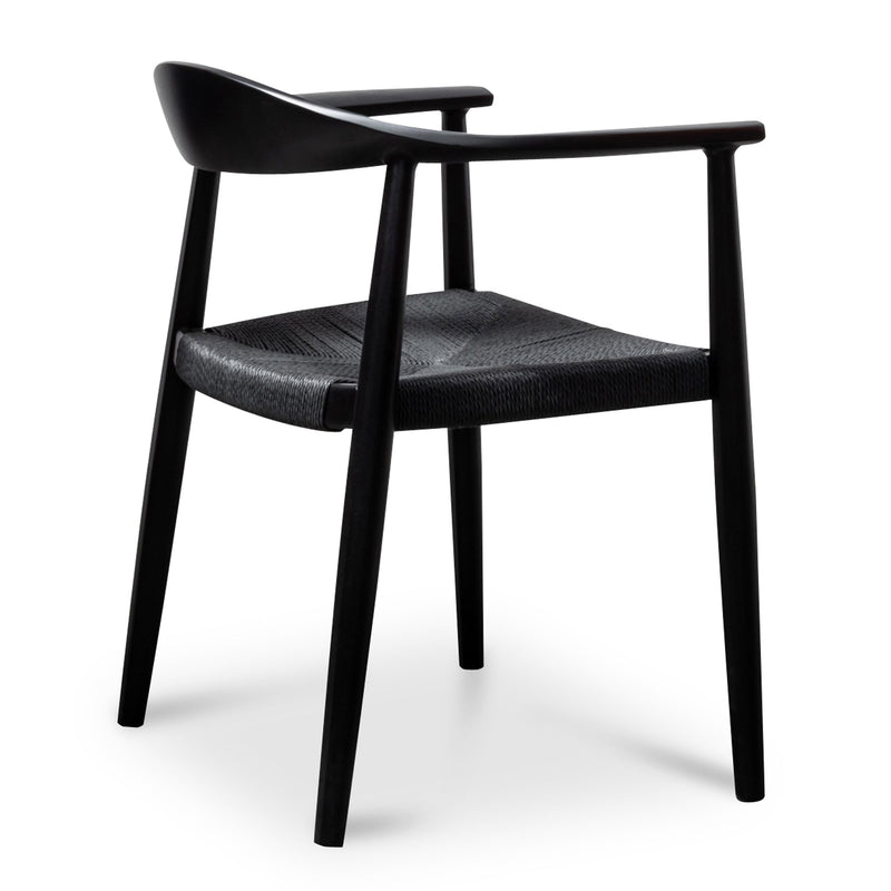 CDC6041-SD - Round Dining Armchair - Full Black (Set of 2)