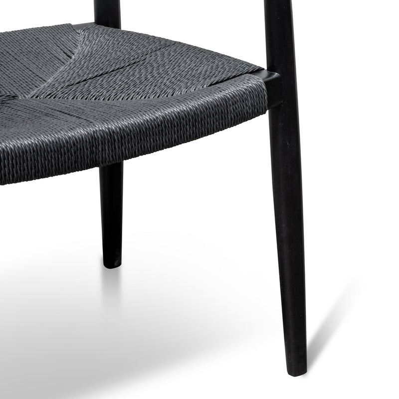 CDC6041-SD - Round Dining Armchair - Full Black (Set of 2)