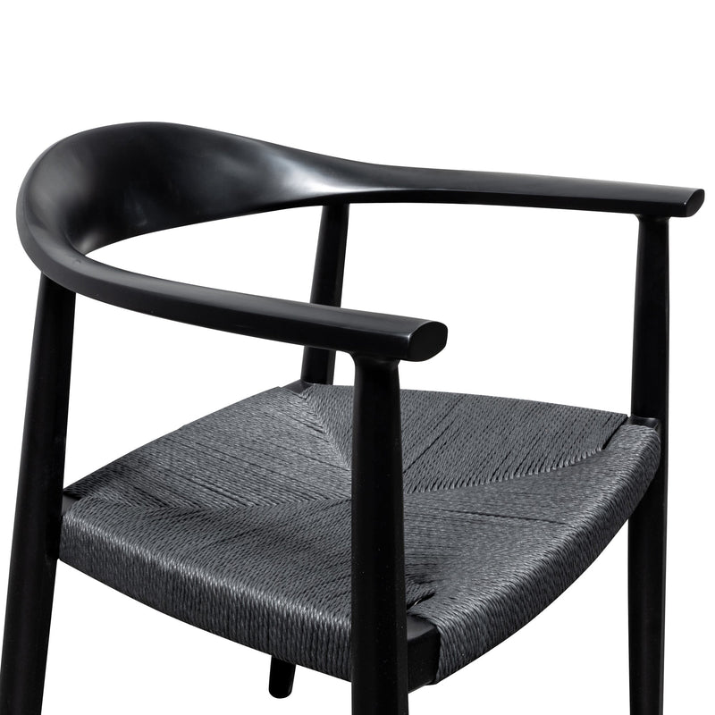 CDC6041-SD - Round Dining Armchair - Full Black (Set of 2)