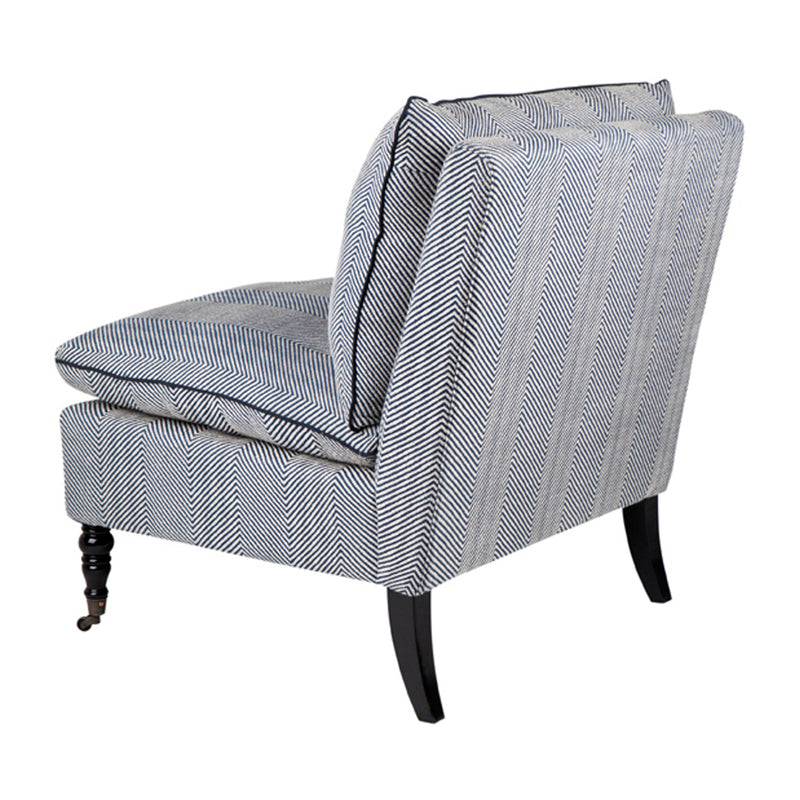 Candace Occasional Chair - Chevron Blue Linen Default Title