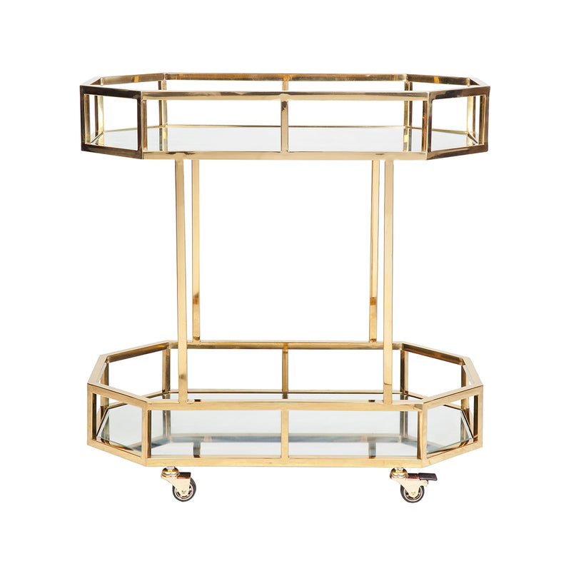 Brooklyn Mirrored Bar Cart - Gold Default Title